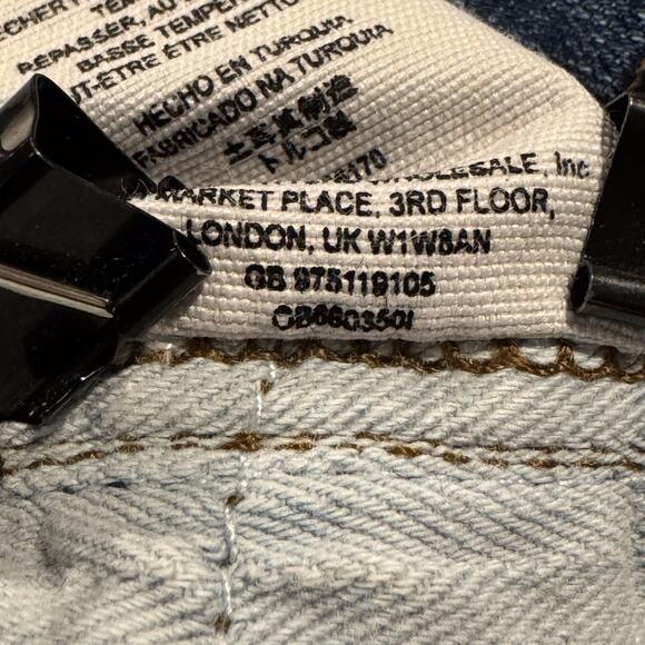 Free People Womens Jeans Reagan Destroyed Crop Skinny Button Fly Blue Street 29 - Picture 5 of 6